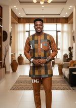 Ensemble Africain Homme Élégant – Tunique & Pantalon