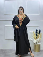 Robe Caftan Longue Femme Brodée