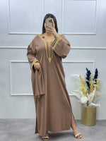 Robe Caftan Longue Femme Brodée