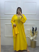 Robe Caftan Longue Femme Brodée