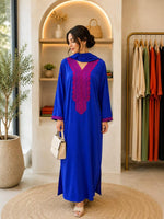 Robe Caftan Longue Femme Brodée