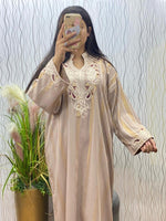 Robe Caftan Longue Femme Brodée