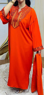 Robe Caftan Longue Femme Brodée