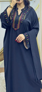 Robe Caftan Longue Femme Brodée