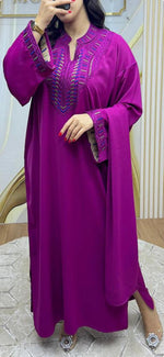 Robe Caftan Longue Femme Brodée