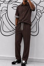 Ensemble Homme 2 Pièces Décontracté 2 – Chemise à Manches Courtes et Pantalon à Cordon
