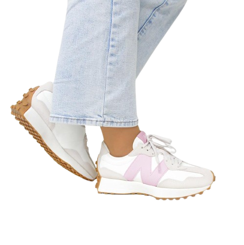 New Balance 327 – Blanc / Gris / Rose / Rouge