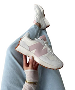 New Balance 327 – Blanc / Gris / Rose / Rouge